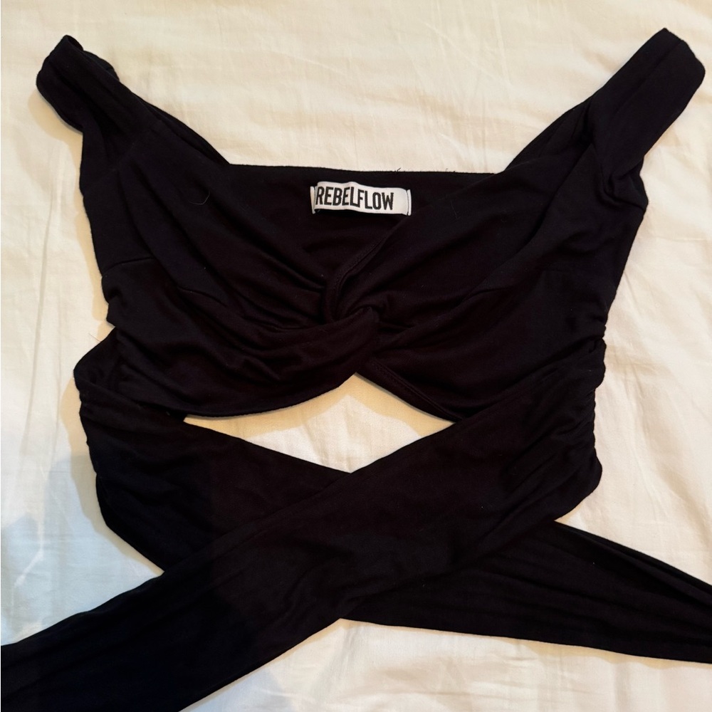 Rebel Flow Black Wrap Top